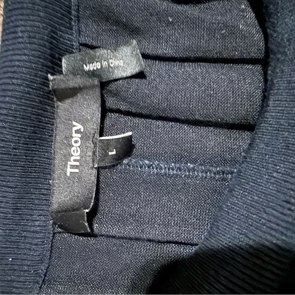 Theory Pleated Palazzo Pants in Navy - Picture 6 of 7